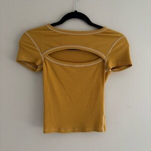 Wilfred Mustard Yellow Women's Cutout Top